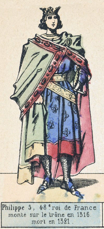 Filippo V, 48º re di Francia, sale al trono nel 1316, morto nel 1321 da French School