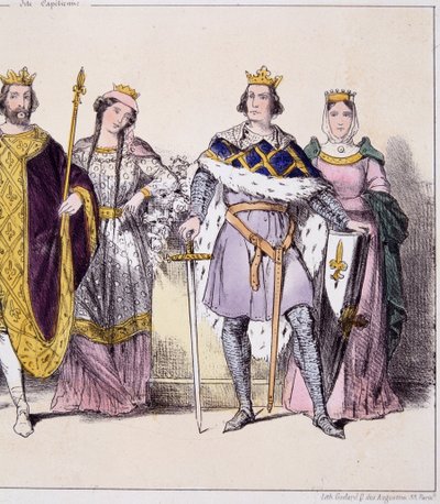 Filippo Augusto e Isabella di Hainaut - in "La monarchia francese in stampe" da French School