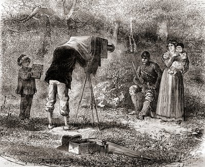 Fotografia nel XIX secolo, da Les Merveilles de la Science, pubblicato c.1870 (incisione) da French School