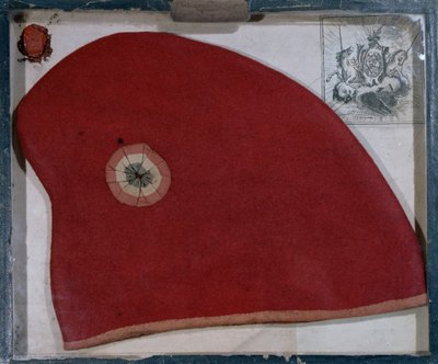 Berretto frigio con coccarda rossa, bianca e blu del periodo della Rivoluzione Francese da French School