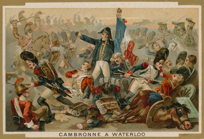 Pierre Cambronne, generale francese, alla battaglia di Waterloo, 1815 da French School