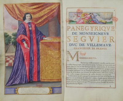 Pierre Séguier (1588-1672) Cancelliere di Francia, illustrazione da Les Panegyriques des Hommes Illustres de Notre Siecle di Puget de la Serre, 1655 da French School