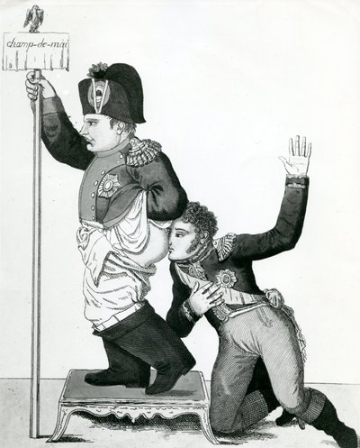Pizzicamento del naso - Dichiarazione di Ney, Giuro che odora di violetta, 1815 da French School