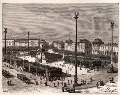 Place de la République a Parigi - incisione in 
