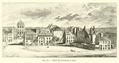 Piazza del Carrousel nel 1850 da French School