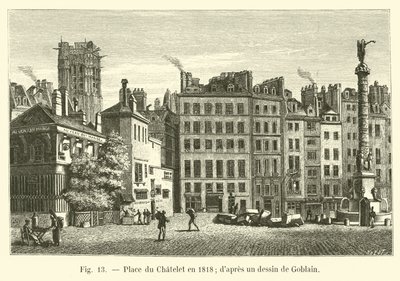 Piazza del Chatelet nel 1818 da French School