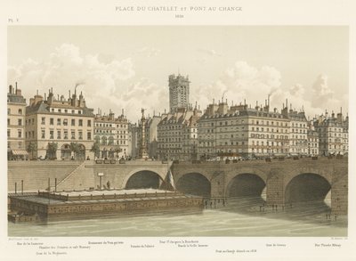 Place du Châtelet e Pont au Change, 1830 da French School
