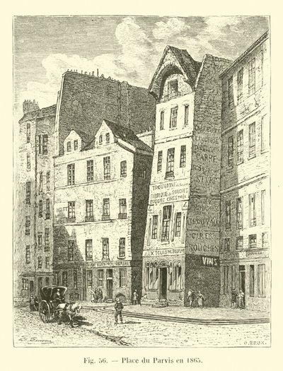 Place du Parvis nel 1865 da French School