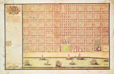 Piano di New Orleans, 1738 da French School
