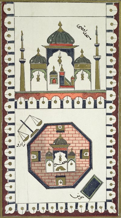Piano della Moschea Al-Aqsa e della Cupola della Roccia, da un manoscritto arabo del XVIII secolo da French School