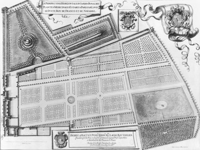 Piano del Giardino Reale delle Piante Medicinali a Parigi, 1641 da French School