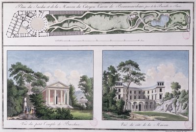 Piano del giardino e della casa costruiti per Pierre Augustin Caron de Beaumarchais (1732-99) da Lemoine, c.1784 da French School