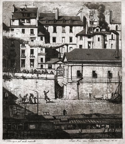 Polizia a Parigi (incisione, ca. 1860) da French School
