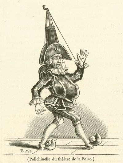 Polichinelle du theatre de la Foire (incisione) da French School