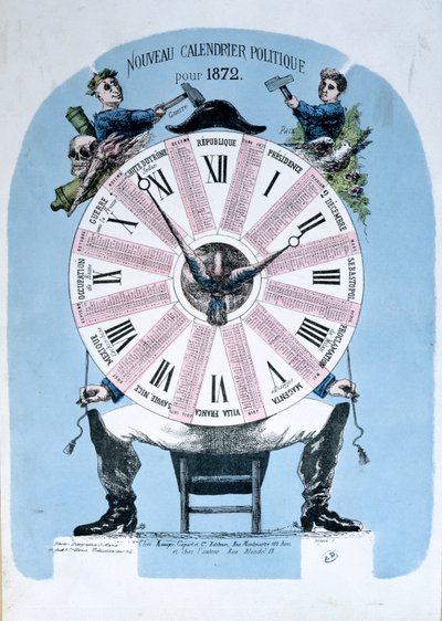 Calendario politico per il 1872 da French School