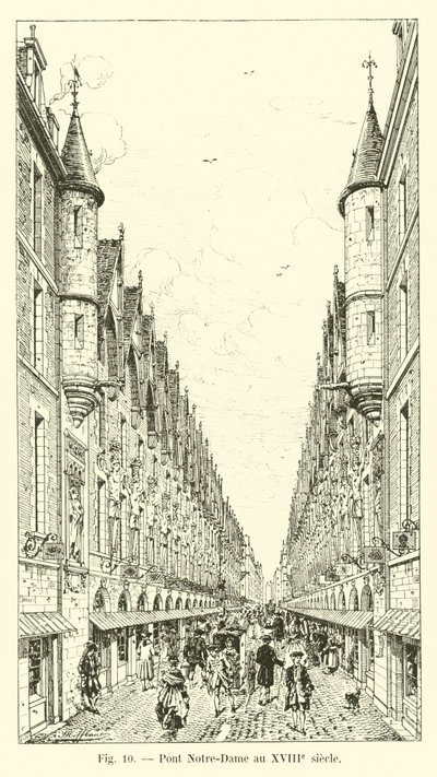 Pont Notre-Dame nel XVIII secolo da French School