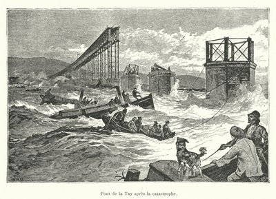 Ponte di Tay dopo la catastrofe da French School