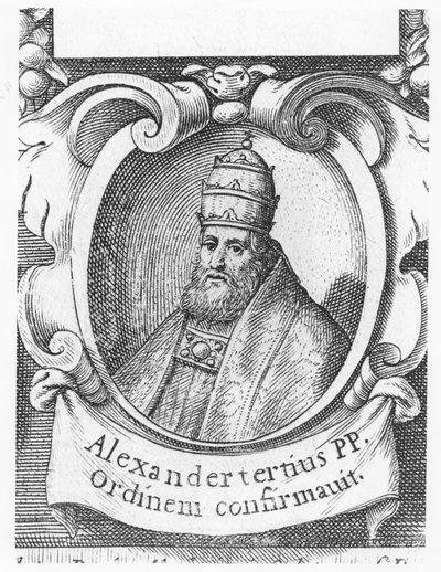 Papa Alessandro III (incisione) da French School