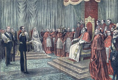 Papa Pio XI riceve in udienza solenne i governanti di Spagna, a "Le Pelerin". da French School