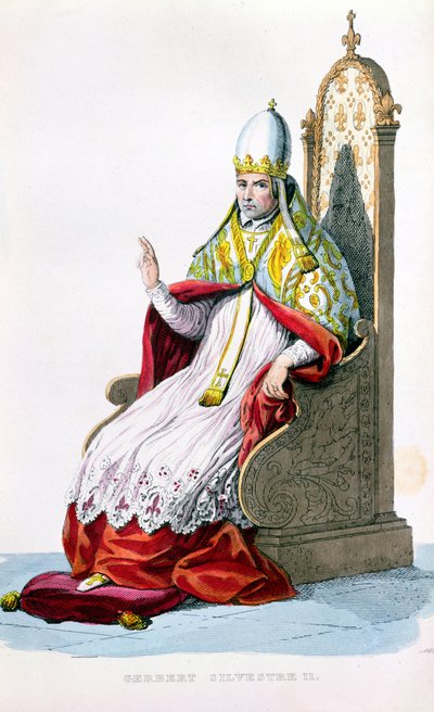 Papa Silvestro II, da Le Plutarque Francais di E. Mennechet, Parigi, 1835 da French School