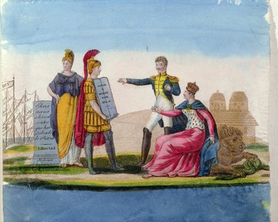 Immagini popolari in lode di Bolivar, c.1820-30 da French School
