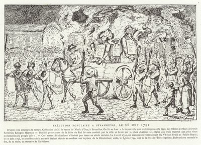 Esecuzione popolare a Strasburgo, 25 giugno 1791 da French School