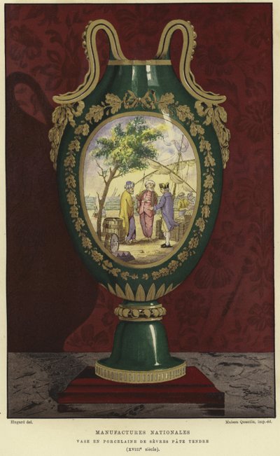 Vaso di porcellana della Manufacture nationale de Sevres, Francia da French School