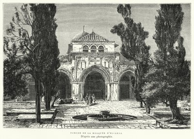 Portico della Moschea di El-Aksa (incisione) da French School