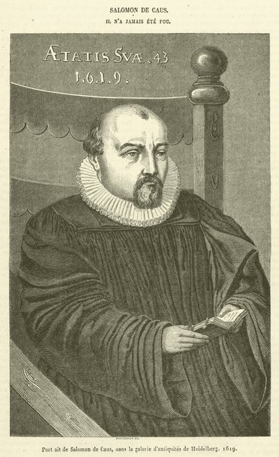 Portait di Salomon de Caus, nella galleria delle antichità di Heidelberg da French School