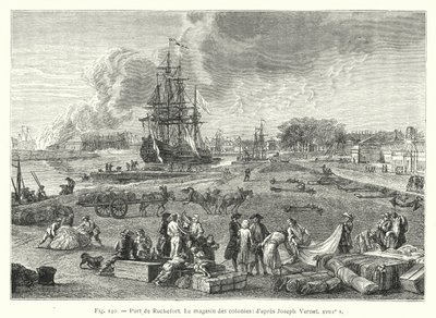Porto di Rochefort, Il magazzino delle colonie; secondo Joseph Vernet XVIII secolo da French School