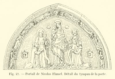 Portale di Nicolas Flamel, Dettaglio del timpano della porta da French School