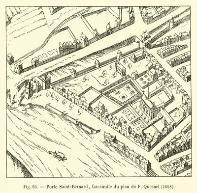 Porta Saint-Bernard, fac-simile del piano di F Quesnel, 1608 da French School