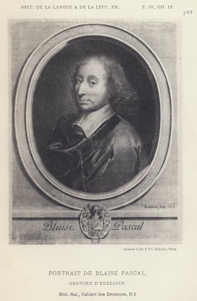 Ritratto di Blaise Pascal da French School
