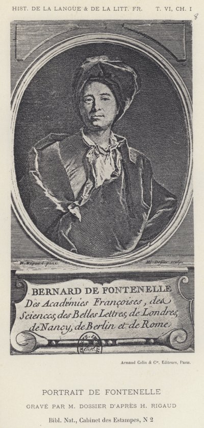 Ritratto di Fontenelle da French School