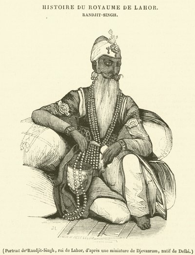 Ritratto di Randjit-Singh, re di Lahore da French School