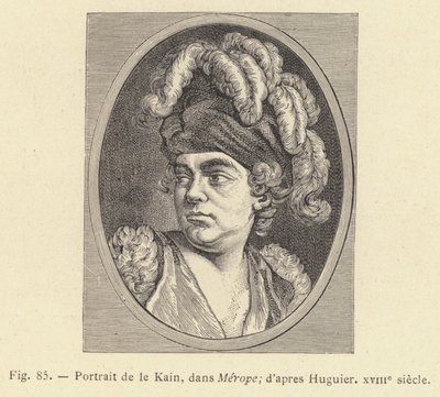 Ritratto di Le Kain, in Merope, da Huguier, XVIII secolo (incisione) da French School