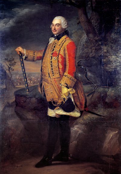 Ritratto a figura intera di Charles de Rohan, Principe di Soubise, maresciallo di Francia da French School