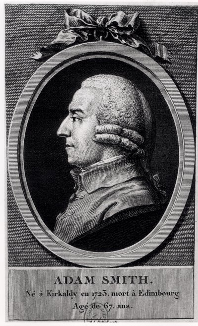 Medaglione ritratto di Adam Smith (1723-90) da French School
