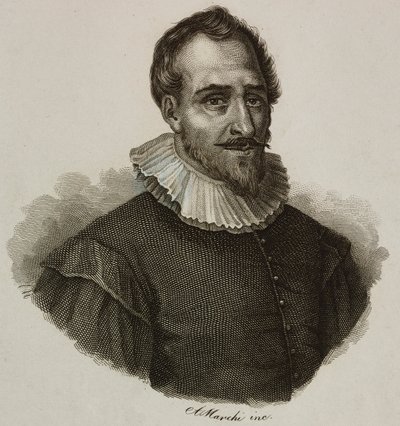 Ritratto di Adam de Craponne (1526-1576), ingegnere francese, incisione di Marchi da French School