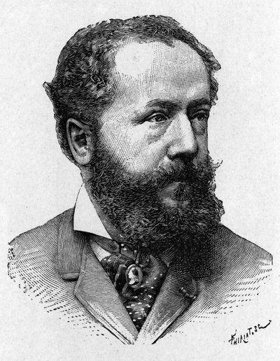 Ritratto di Albert Tissandier, Fratello di Gaston Tissandier, aeronauta francese - in "Album della Scienza; illustri scienziati; Grandi scoperte" 1896. da French School