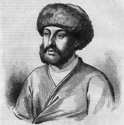 Ritratto di Alexandre Maurocordato (Mavrocordatos) (1636-1709), politico greco, Drogman (interprete) per il governo ottomano. Incisione di Chevignard in 