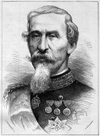 Ritratto di Alfonso Ferrero de La Marmora (1804-1878) generale e politico italiano. Incisione in "Le Monde Illustré" n.1085 del 19 gennaio 1878 da French School
