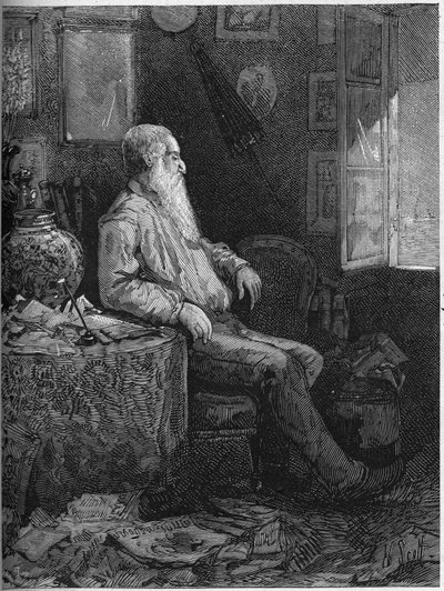 Ritratto di Alphonse Karr (1808-1898), romanziere e drammaturgo francese. Incisione in 