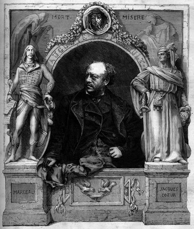 Ritratto di Antoine Augustin Preault (1809-1879), scultore francese. Incisione in "Le Monde Illustré" n.1139 del 25 gennaio da French School