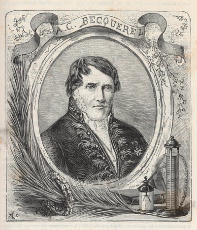 Ritratto di Antoine Cesar Becquerel (1788-1878), fisico francese - Incisione in 