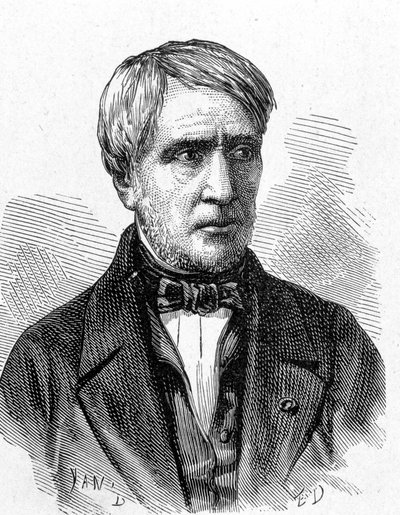 Ritratto di Antoine César Becquerel (1788 - 1878), fisico francese - in "Album della Scienza; illustri studiosi; Grandi scoperte" 1896 da French School
