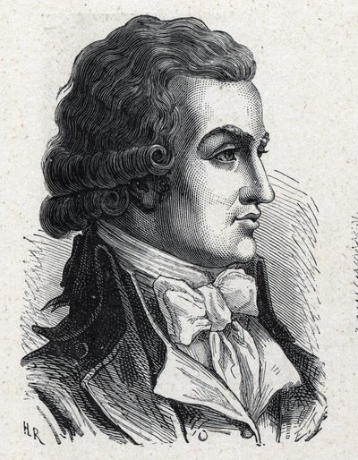 Ritratto di Antoine Pierre Joseph Marie Barnave (1761-1793) politico francese. Incisione del 1889. Collezione privata. da French School