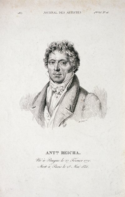 Ritratto di Antoine Reicha dal Journal des Artistes da French School
