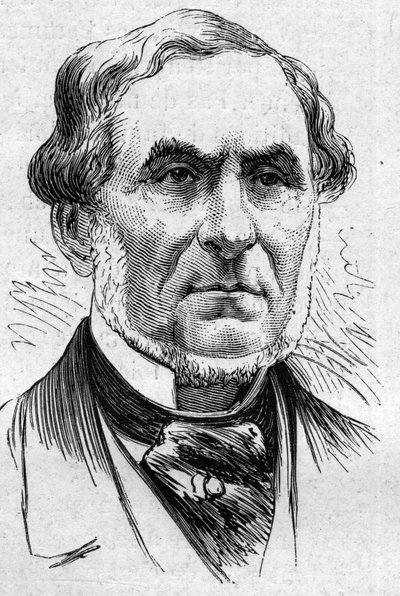 Ritratto di Auguste Barbier (1805-1882), poeta e accademico francese. Incisione in 