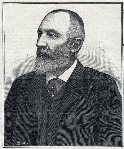 Ritratto di Auguste Scherer-Kestner (1833-1899), chimico, industriale e politico alsaziano. Incisione del 1897. Collezione privata da French School